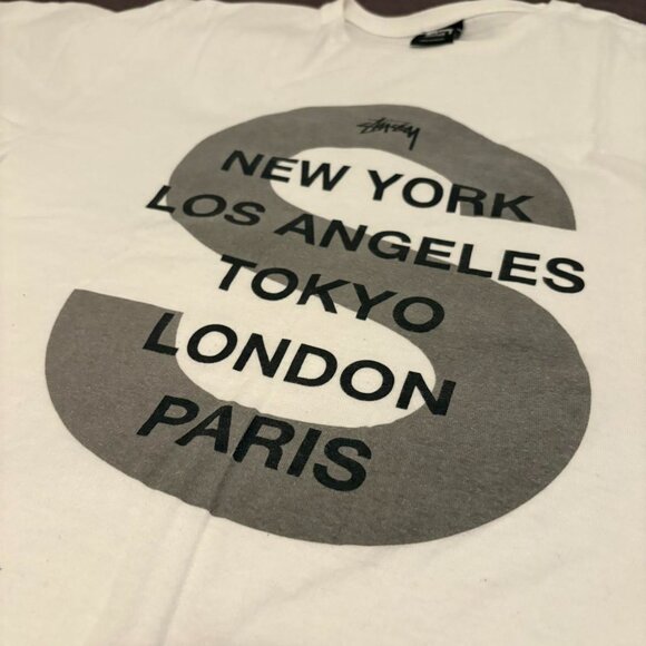 (US M Medium) **DEADSTOCK/NEVER WORN** Stussy S Cities Tee 'White' - 1902901 WHI - Picture 5 of 6